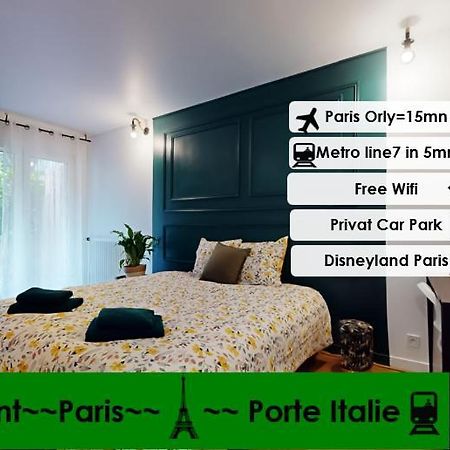 8 Personnes - 4 Rooms - 2 Salle De Bain - Metro 7 & 14 - Porte Italie - Private Car Park- Wifi Le Kremlin-Bicêtre Kültér fotó